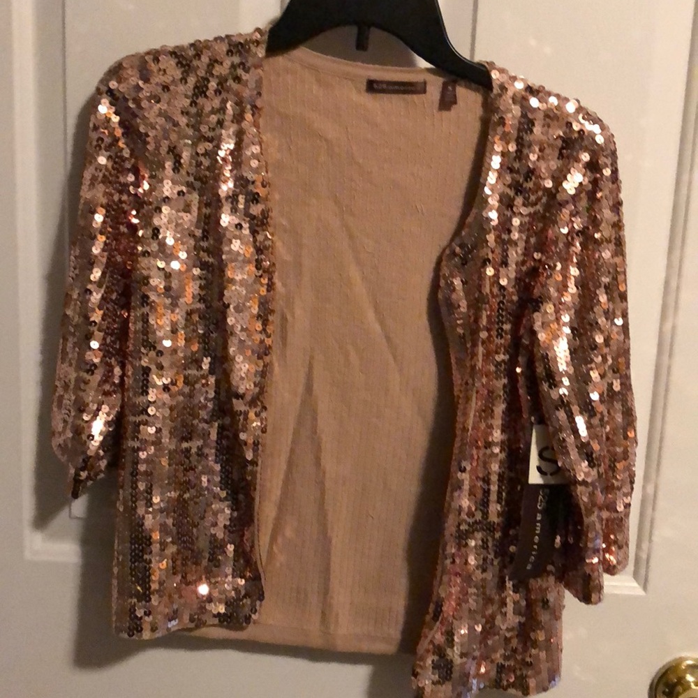 Dressy Gold Short Jacket with Sequins